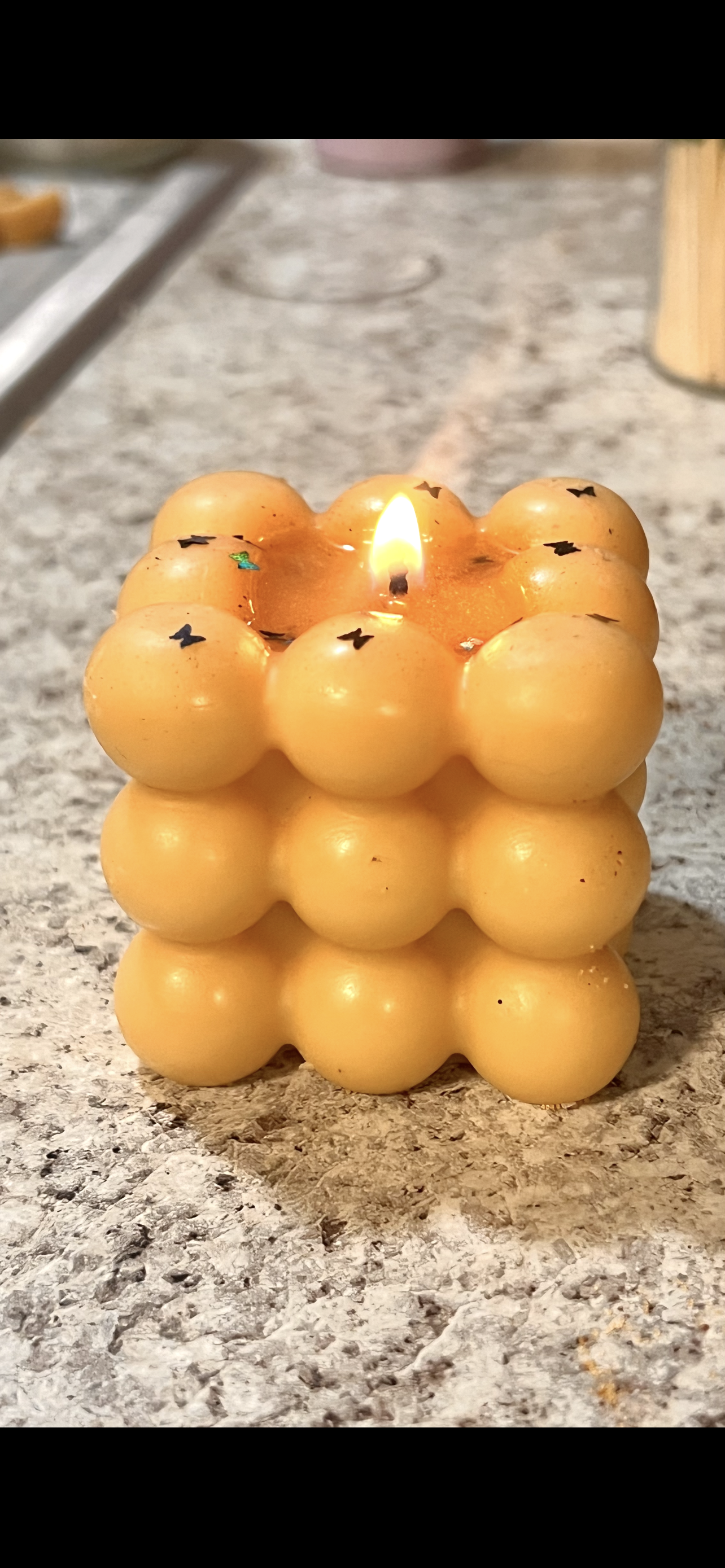 Orange Bubble Candle